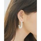 Freshwater-pearl Open Hoop Earrings One Size