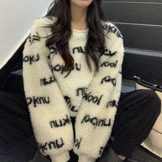 Long-sleeve Lettering Fleece Top