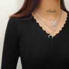 Alloy Pendant Layered Necklace 1 Pc - 6941 - One Size