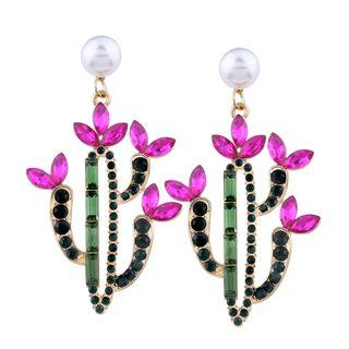 Beaded Crystal Cactus Earrings