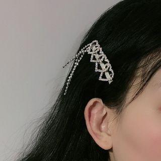 Rhinestone Heart Hair Clip 1 Pc - Silver - One Size