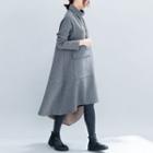 Turtleneck Pullover Dress Gray - One Size