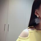 Faux Pearl Pompom Earrings