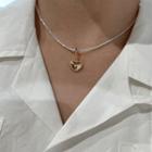 Heart Pendant Sterling Silver Choker D695 - Gold - One Size