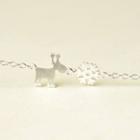 Sterling Silver Deer Necklace 1pc - Silver - One Size