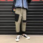 Contrast-color Harem Pants