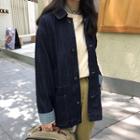 Contrast Stitch Utility Denim Jacket