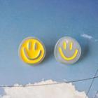 Non-matching Acrylic Smiley Earring 1 Pair - S925 Silver - One Size