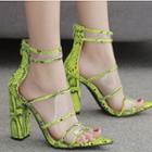 Pvc Strap Chunky Heel Gladiators