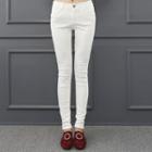 Elasticized-waist Skinny Pants