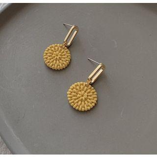 Resin Disc Dangle Earring S925 Silver - Earrings - 1 Pair - One Size