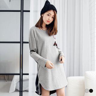 Fleecypacched Pullover Dress