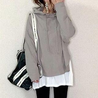 Lettering Hoodie Gray - M