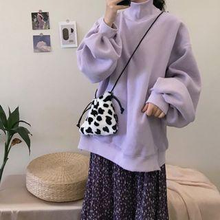 Mock-neck Sweatshirt / Floral Skirt