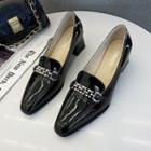 Block-heel Chained Loafers