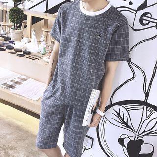 Set: Check Short-sleeve T-shirt + Shorts