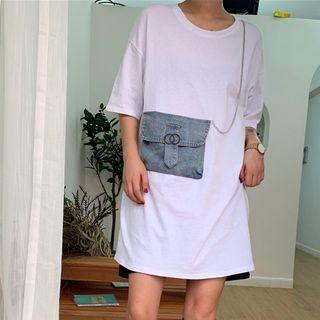 Pocket Front Short Sleeve T-shirt Dress
