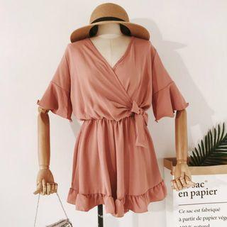 Side Tie Short-sleeve Playsuit