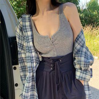 Plaid Shirt / Tank Top / Sweatpants