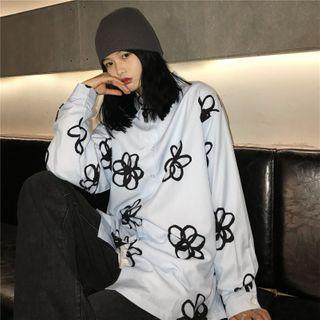 Long-sleeve Floral Print Shirt Floral - White - One Size