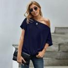 Short Sleeve One-shoulder T-shirt