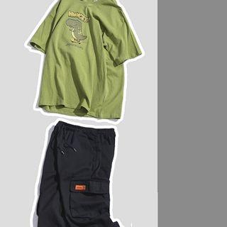 Short-sleeve Dinosaur Print T-shirt / Harem Pants