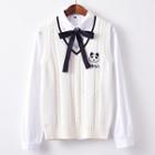 Couple Matching Panda Embroidered Cable-knit Vest