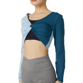 Long-sleeve Two Tone Sports Top