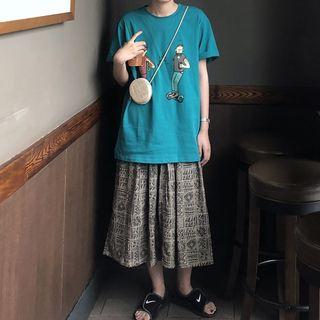 Short-sleeve Printed Shirt / Printed Dress
