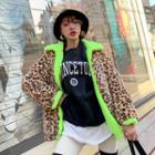 Reversible Neon Leopard Sherpa-fleece Jacket Leopard & Neon Green - One Size