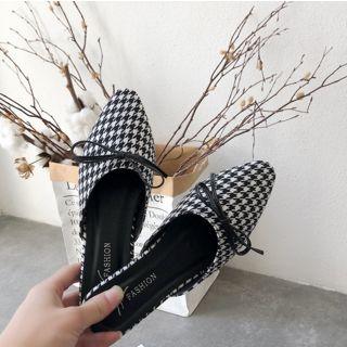 Pointed Toe Ribbon Accent Flat Mules