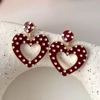 Dotted Heart Dangle Earring