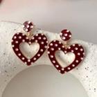 Dotted Heart Dangle Earring