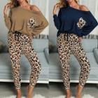 Set: Leopard Print Sweatshirt + Sweatpants