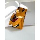Print Narrow Scarf Hair Tie Curcumin - One Size