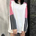 Striped Round Neck Loose-fit Pullover