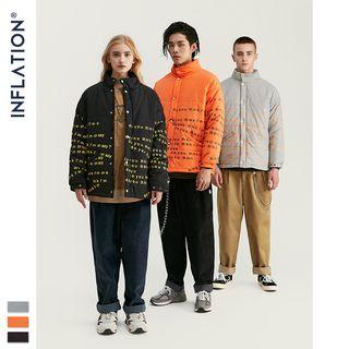 Couple Stand-collar Printed Coat