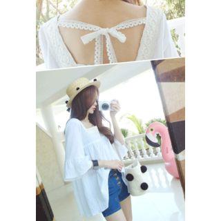 Square-neck Shirred Top