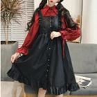 3/4-sleeve Shirt / Sleeveless Frill-trim Lolita Dress