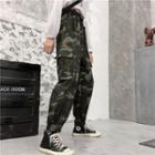 Gather-cuff Side-pocket Camouflage Cargo Pants Camouflage - One Size