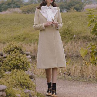 Double-breasted Contrast Collar Coat