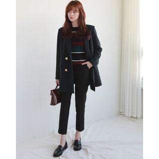 Metal-button Double-breasted Jacket