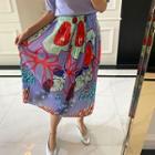 Print Crystal-pleat Midi Skirt