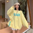 Set: Lettering Sweater + Knit Crossbody Bag