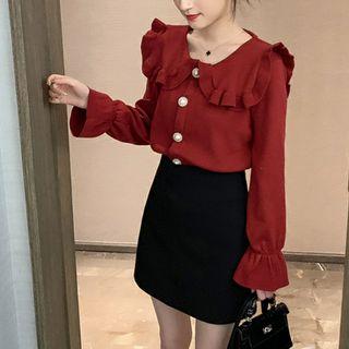 Bell-sleeve Peter Pan Collar Cardigan