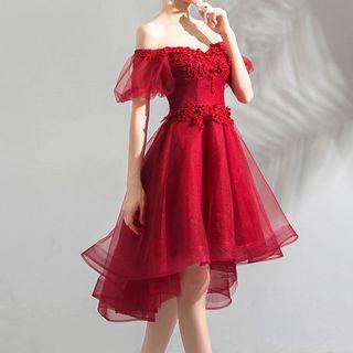 Beaded Off-shoulder Short Prom Dress