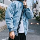 Washed Hooded Padded Denim Jacket