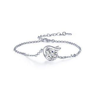 925 Sterling Silver Twelve Horoscope Capricorn Bracelet With White Cubic Zircon