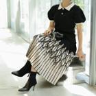 Patterned Pleated Long Knit Skirt