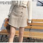 Asymmetric Tweed Skirt